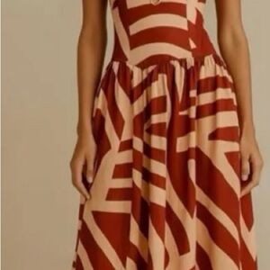 Mon Renn Surreal Tropico Print MIDI Dress NWT